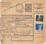 Accompanying address for the parcel. Dunavecze 1948